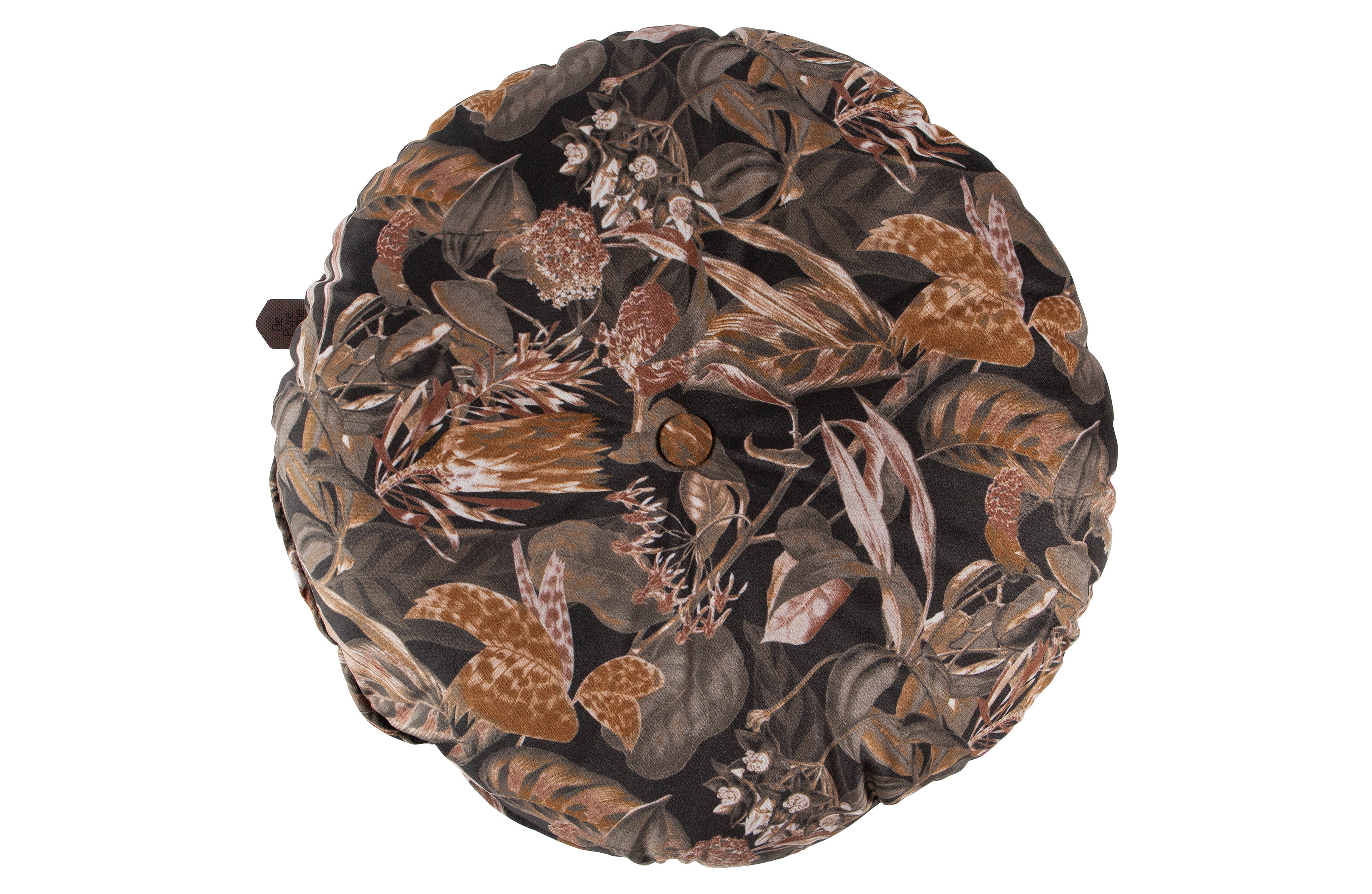 Vogue kussen - Fluweel - Bouquet - Zwart - Ø45 cm