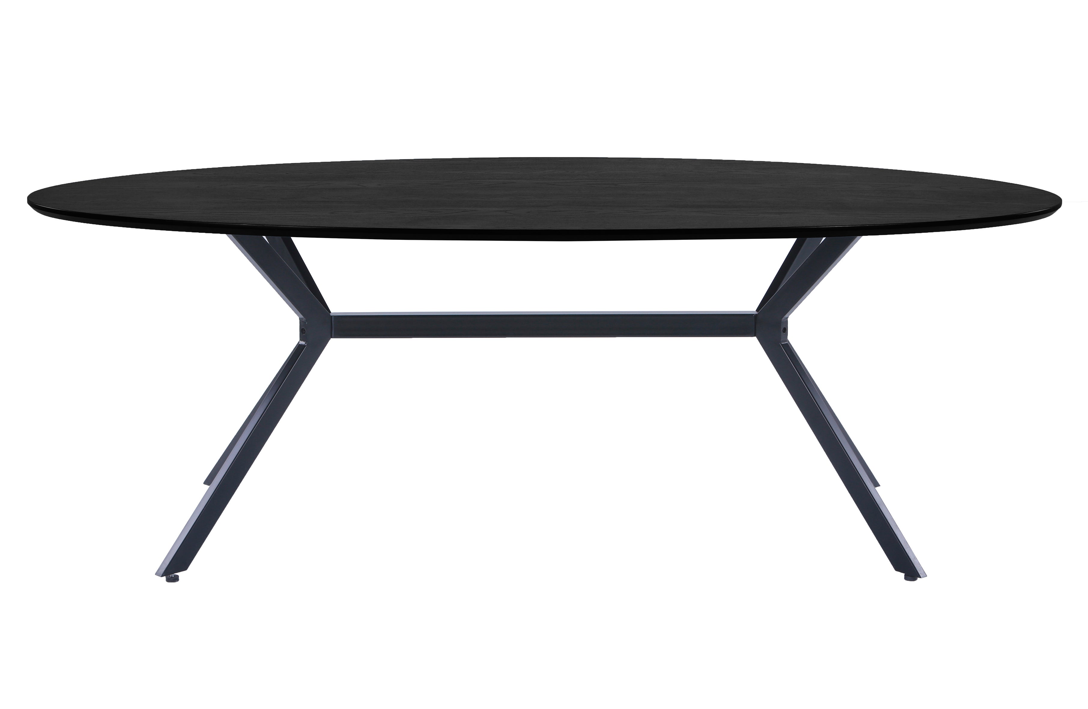 Bruno -  Eettafel  ovaal -  MDF - Zwart - 220X100 cm
