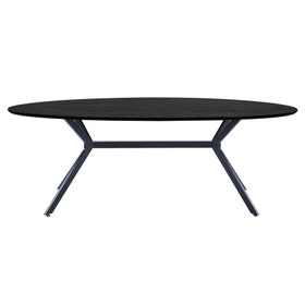 Bruno - Eettafel ovaal - MDF - Zwart - 220X100 cm