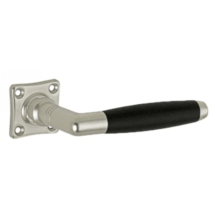 Deurkruk Ton vierkant rozet - mat nikkel/ebbenhout