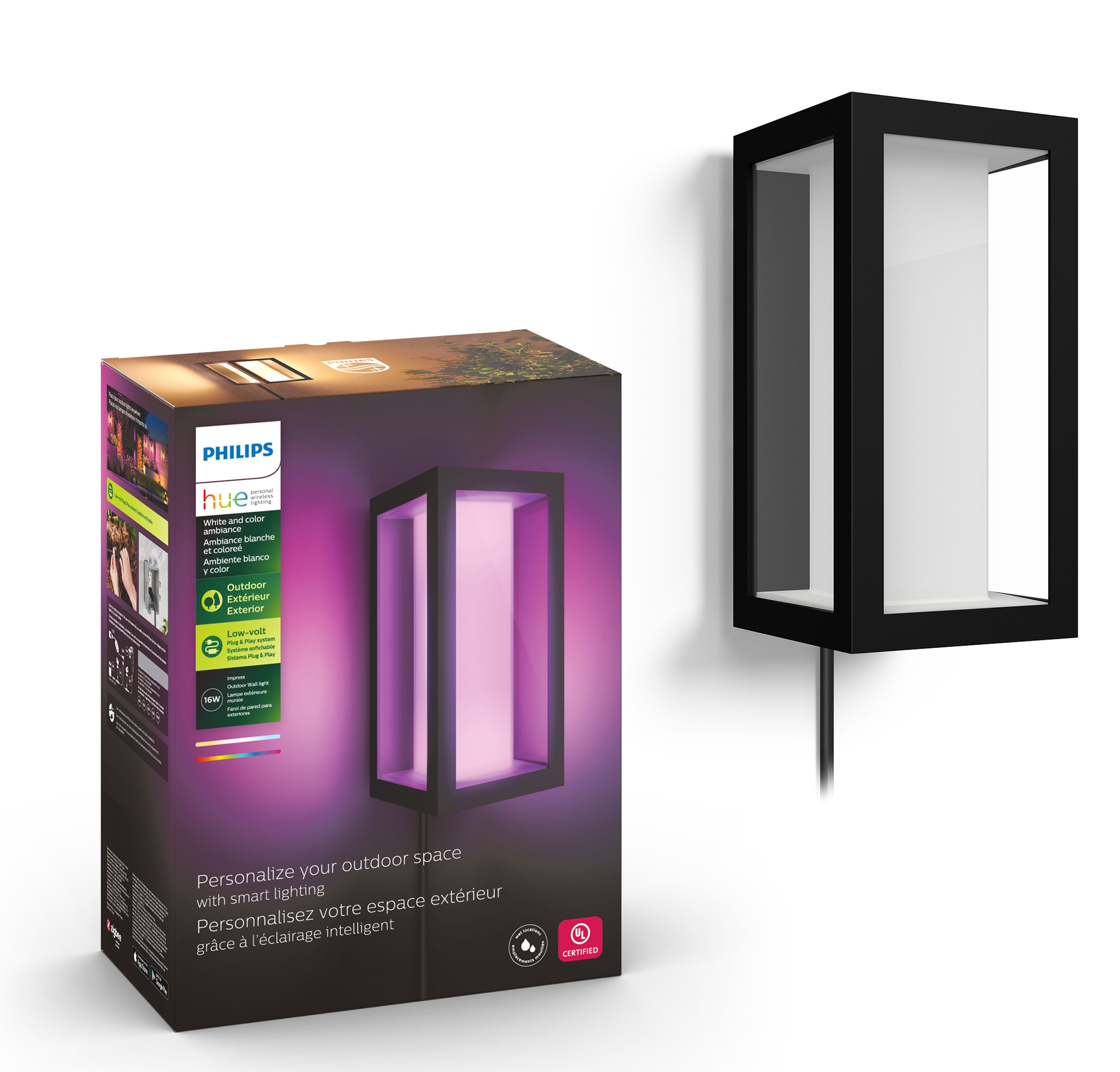 Muurlamp - Impress geintegreerde led 590lm - Zwart