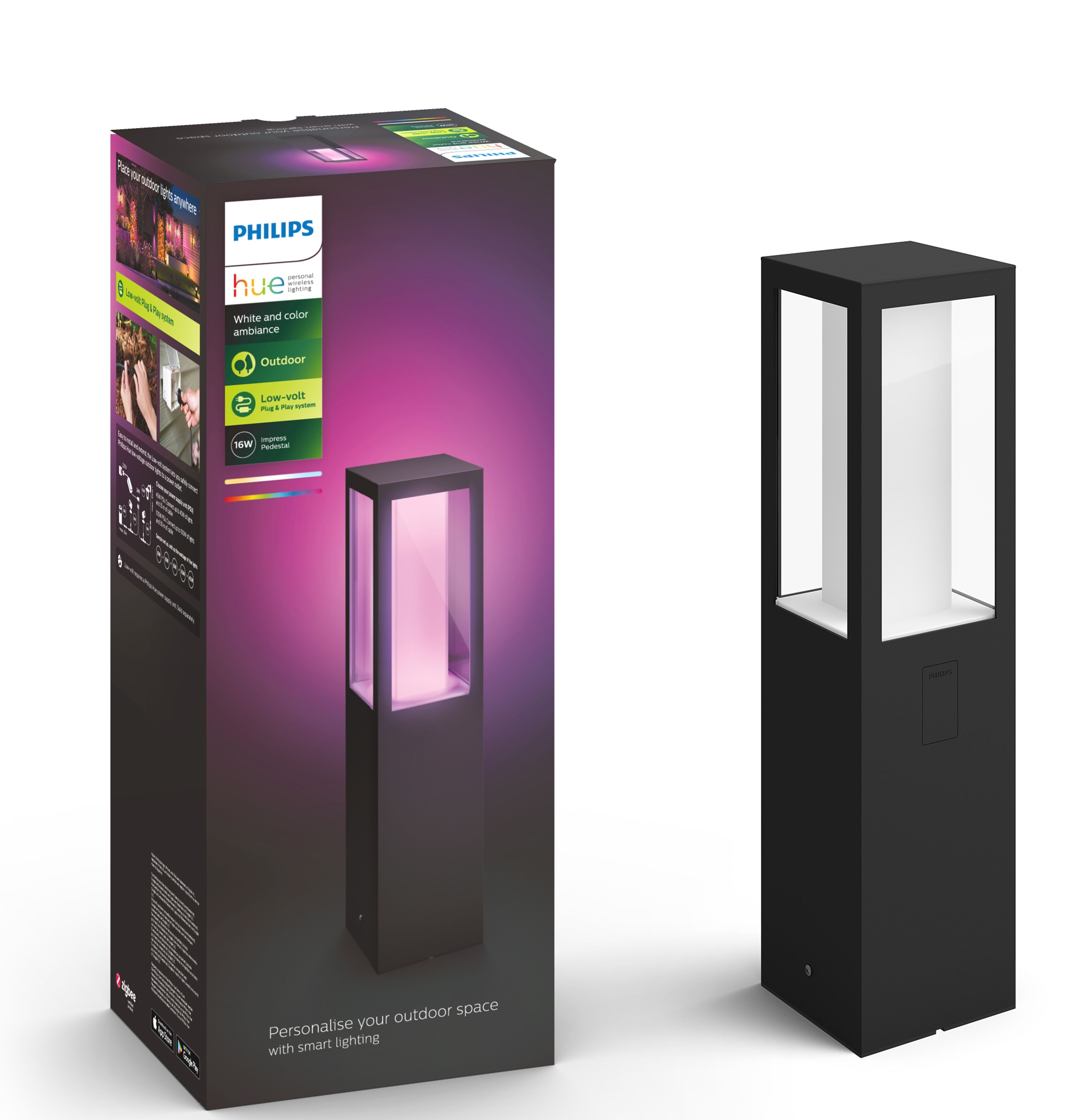Sokkellamp - Impress geintegreerde led 590lm - Zwart