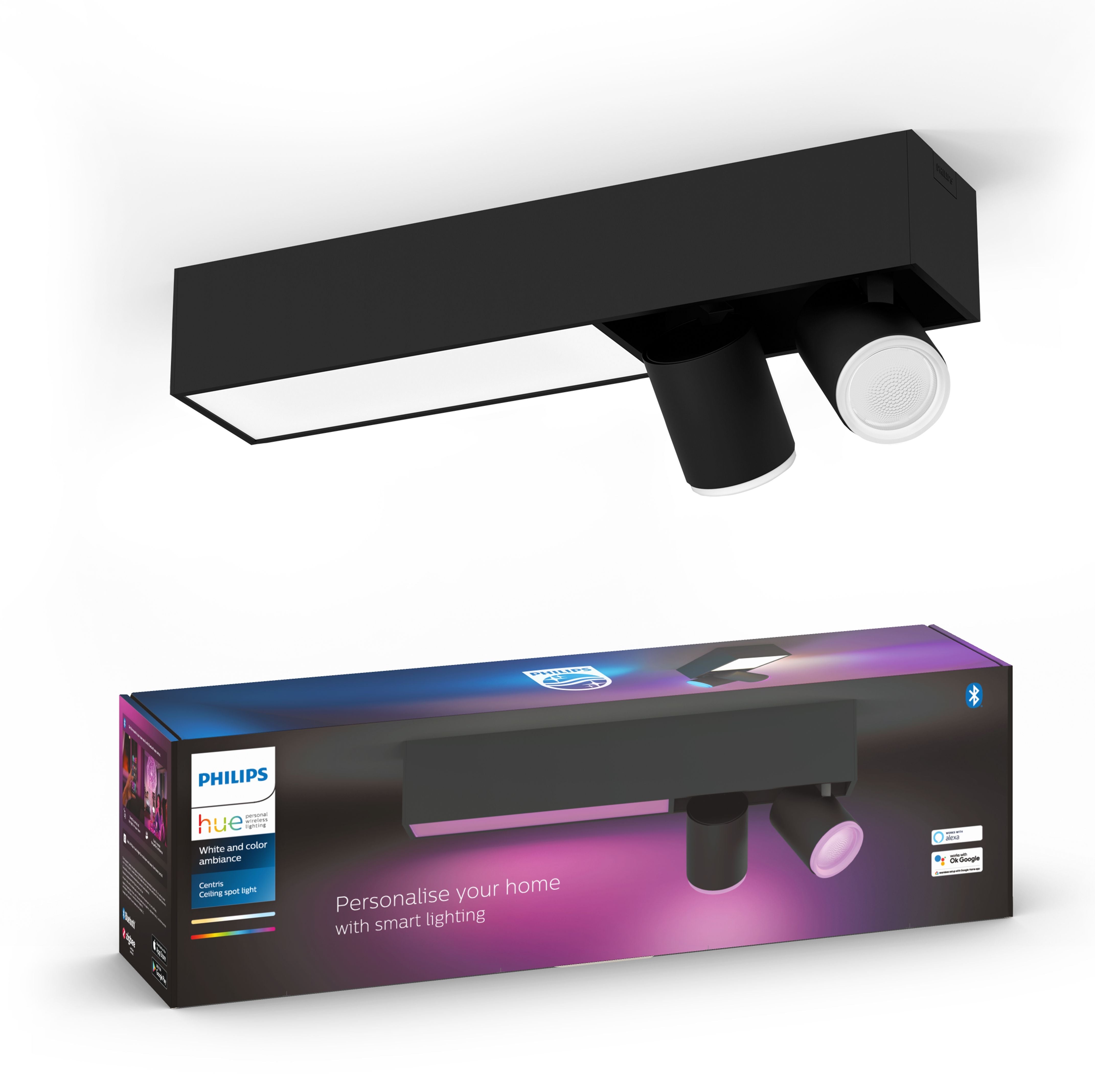 Opbouwspot - Centris geintegreerde led 350lm - Zwart