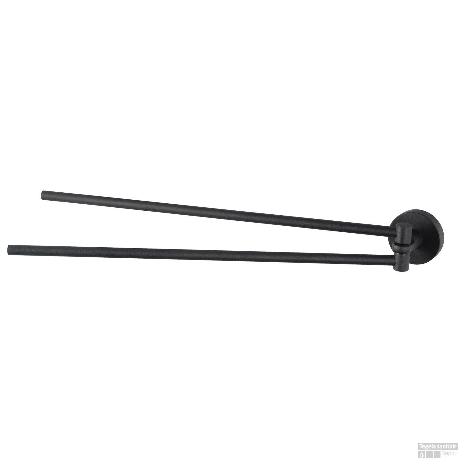 Handdoekhouder - Kosmos dubbele handdoekhouder zwenkbaar 42 cm - Zwart