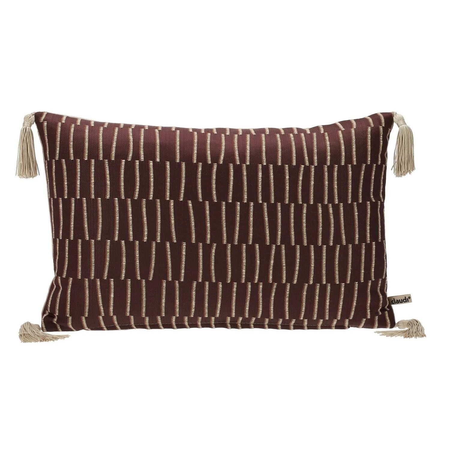 Sierkussen Polana 30x45 cm Burgundy + Tassel Light Gold