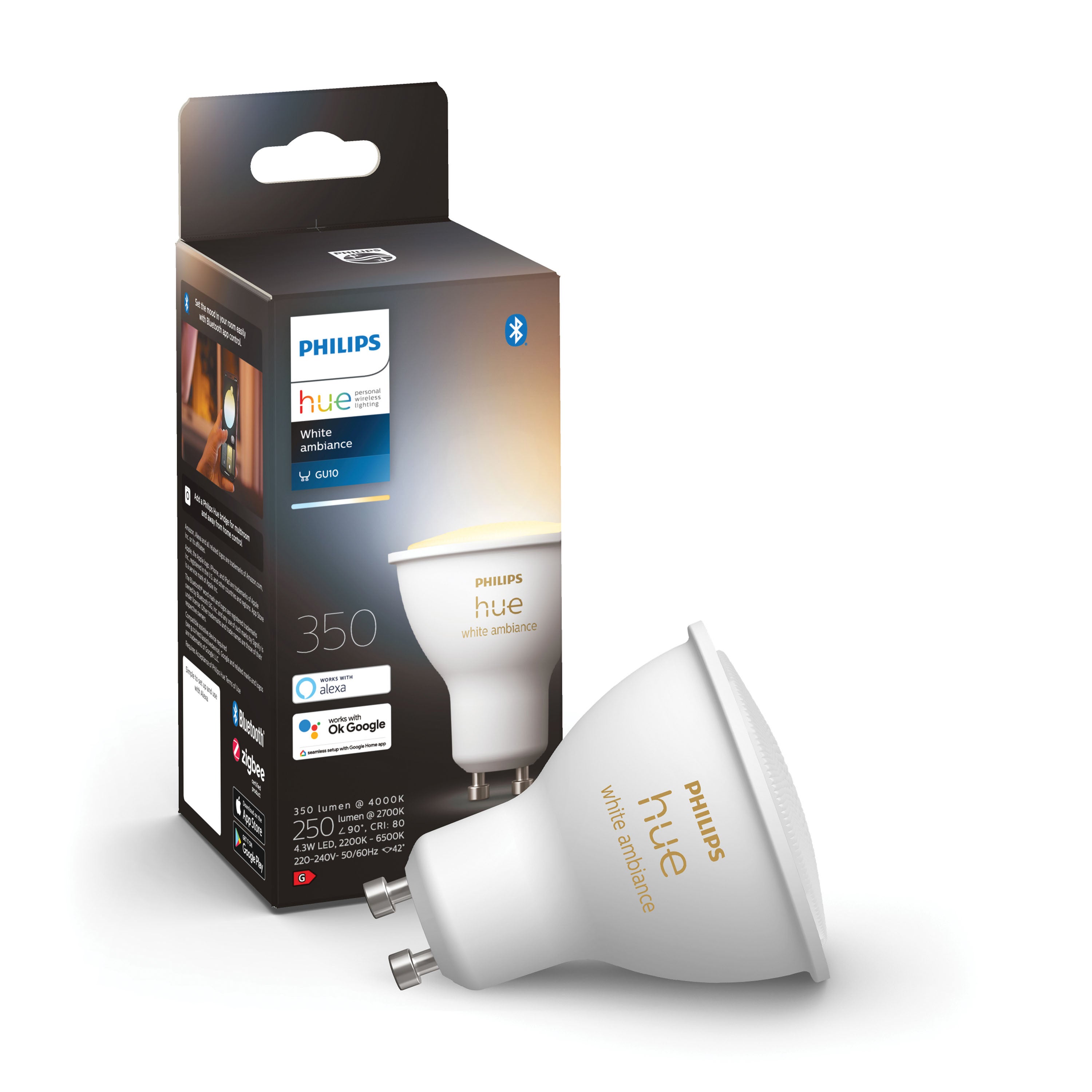 Spotlamp - White Ambiance GU10 350lm - 1 stuk
