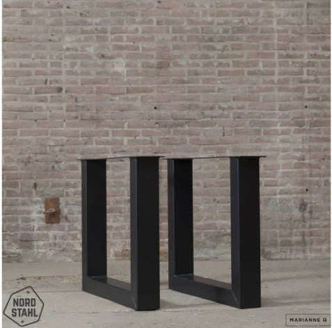 Tafelpoot - U Leg Heavy Staal - Zwart