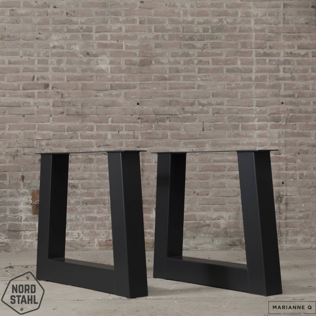 Tafelpoot - Trapezium Leg Heavy Staal 1 stuk - Zwart