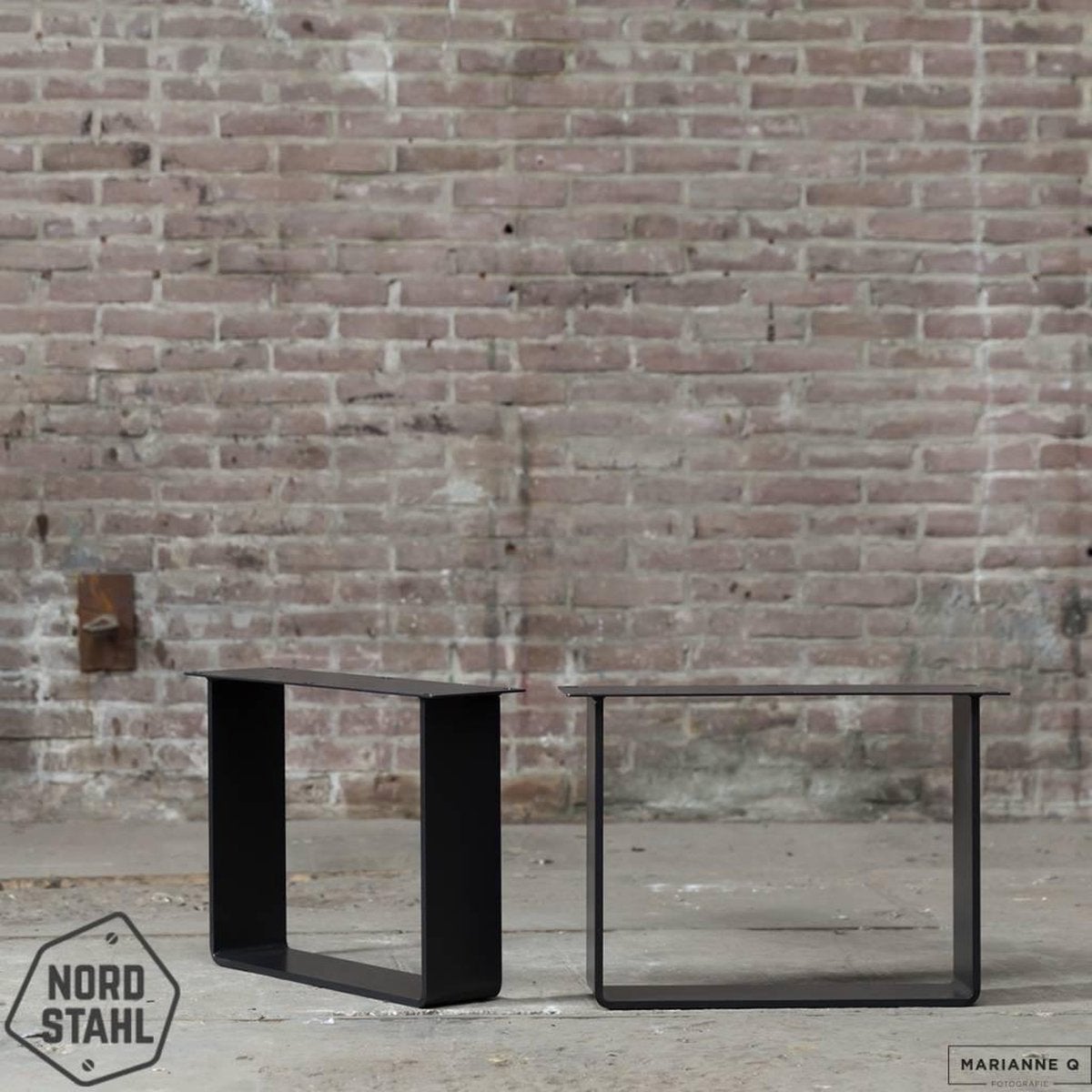 Tafelpoot - Strip Coffee Leg Staal 1 stuk - Zwart