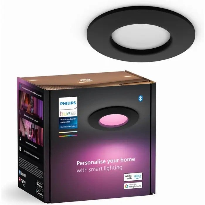 Inbouwspot - rond 90mm led White and Color Ambiance - Zwart