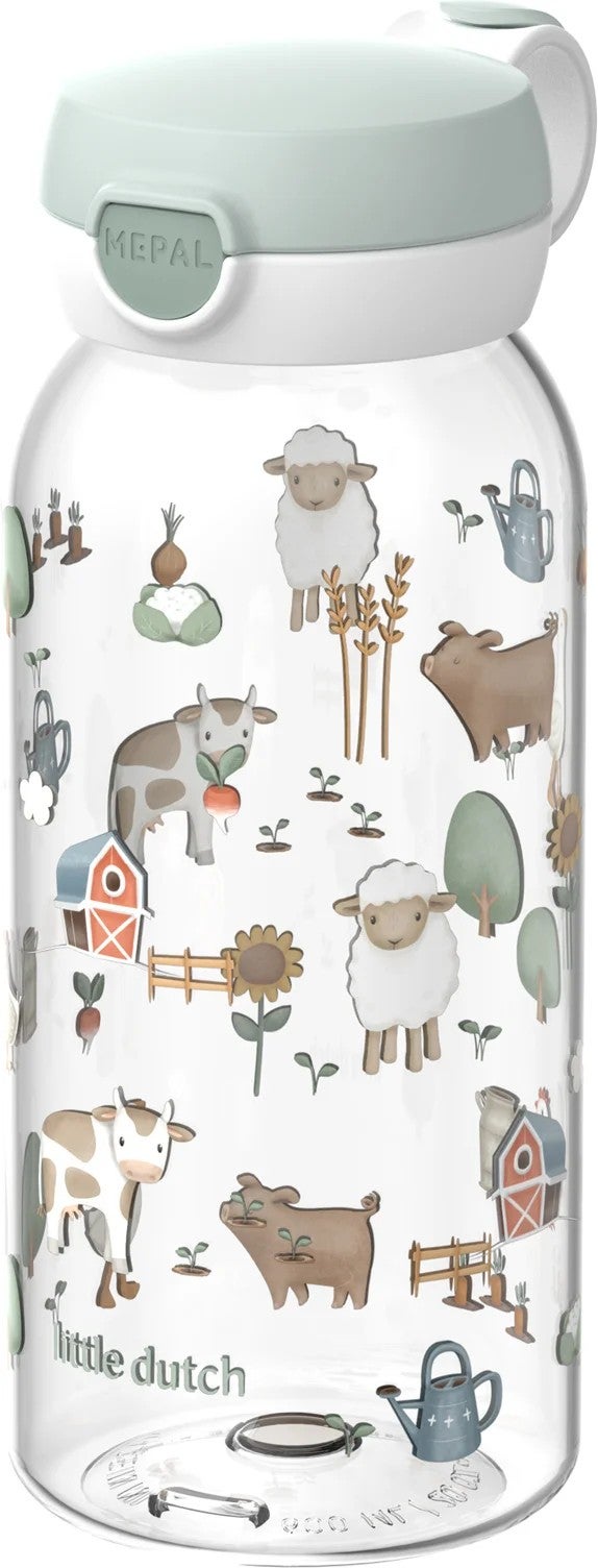 Drinkfles - Little Dutch met flipdop 600ml - Little Farm