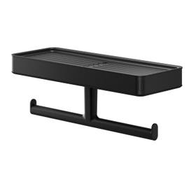 Toiletrolhouder - Carv met planchet - Zwart
