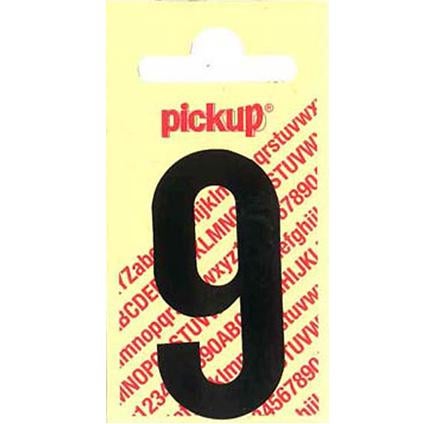 Pickup nobel plakcijfer zwart/mat 60 mm 9