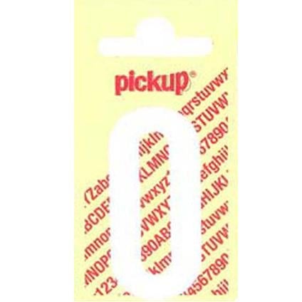 Pickup nobel plakcijfer wit/mat 60 mm