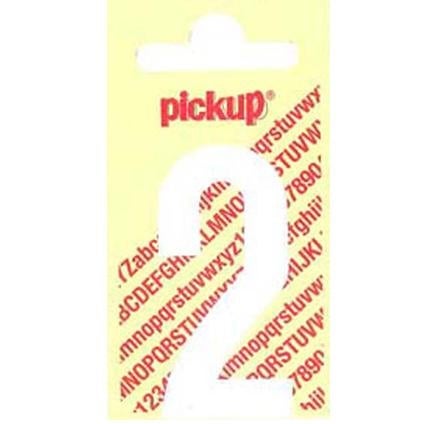 Pickup nobel plakcijfer wit/mat 60 mm