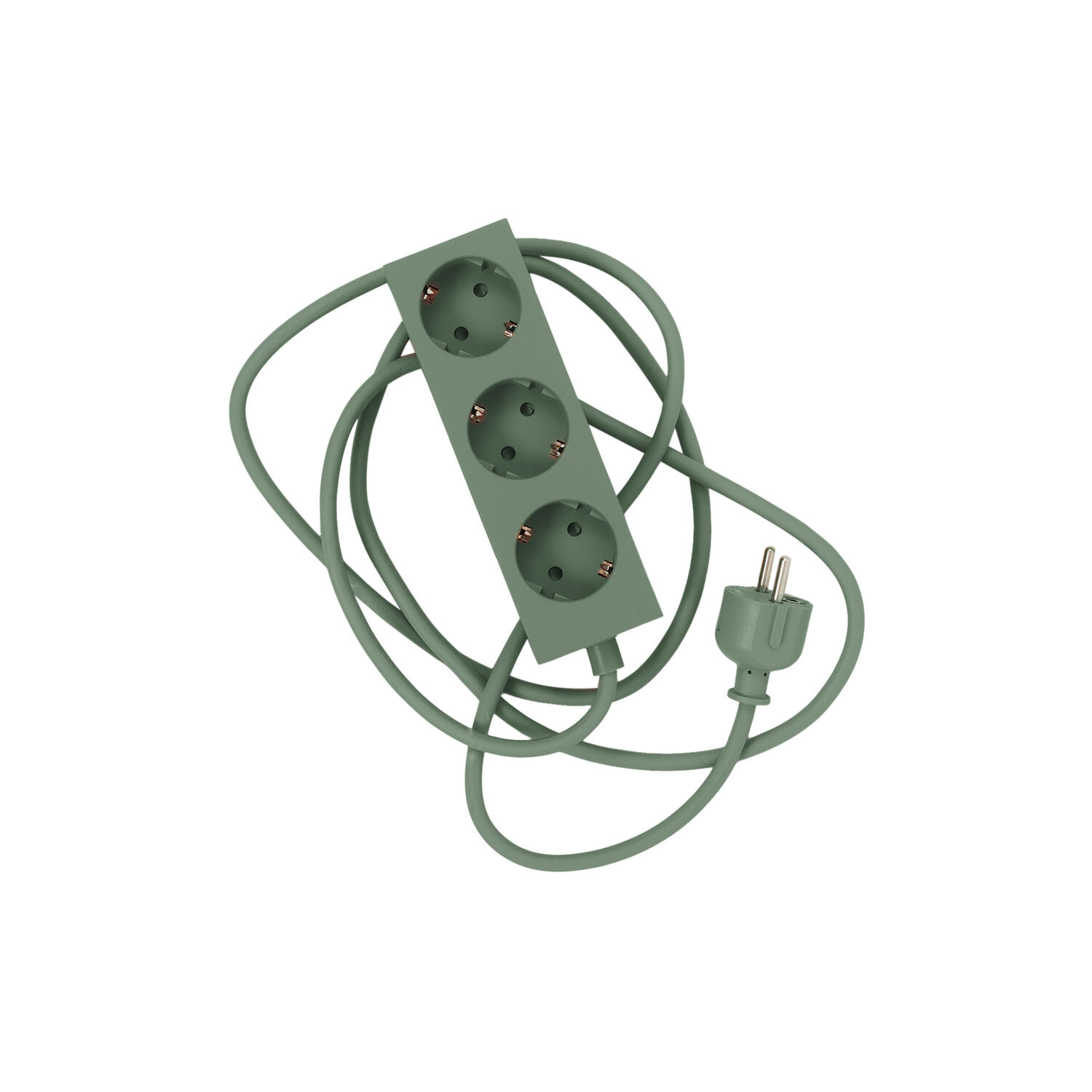 Stekkerdoos 2 Meter - 3 Stopcontacten - Mossy Green