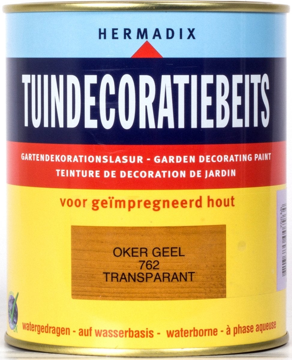 Hermadix tuindecoratiebeits oker geel 762 750 ml