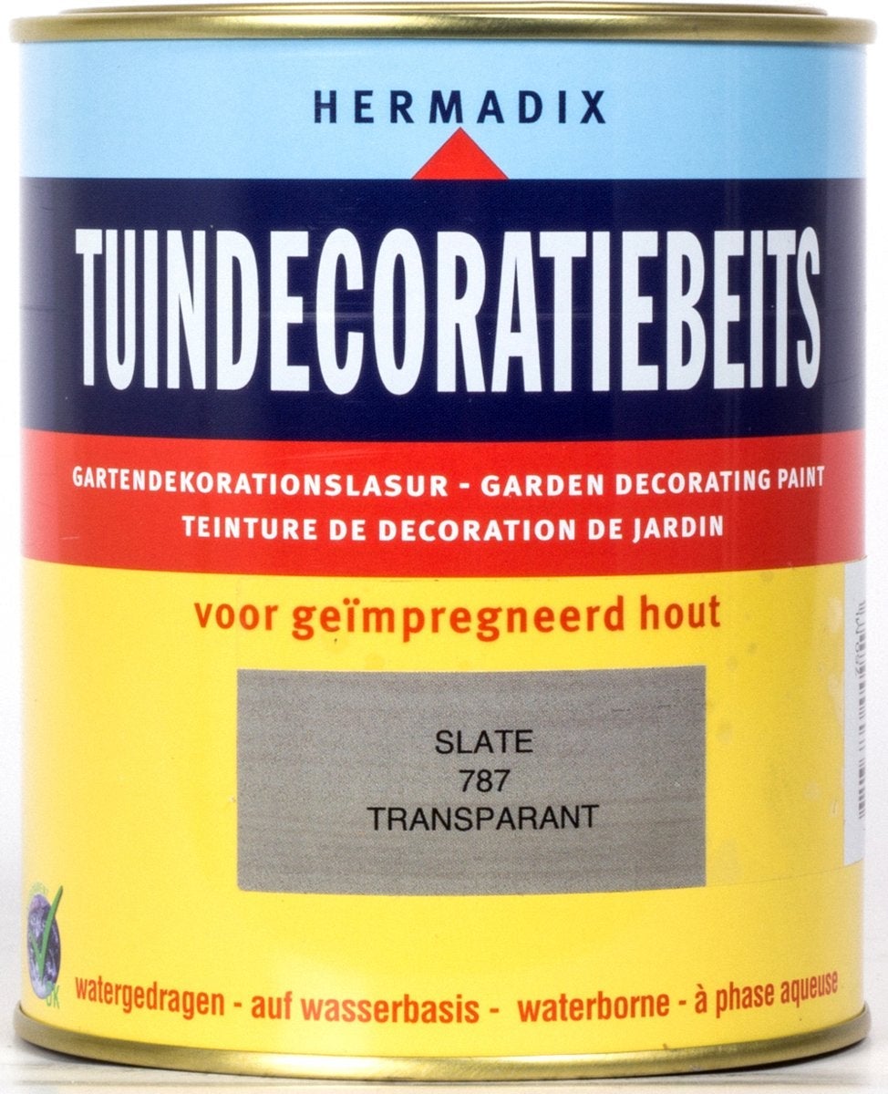 Hermadix tuindecoratiebeits slate grijs 787 750 ml