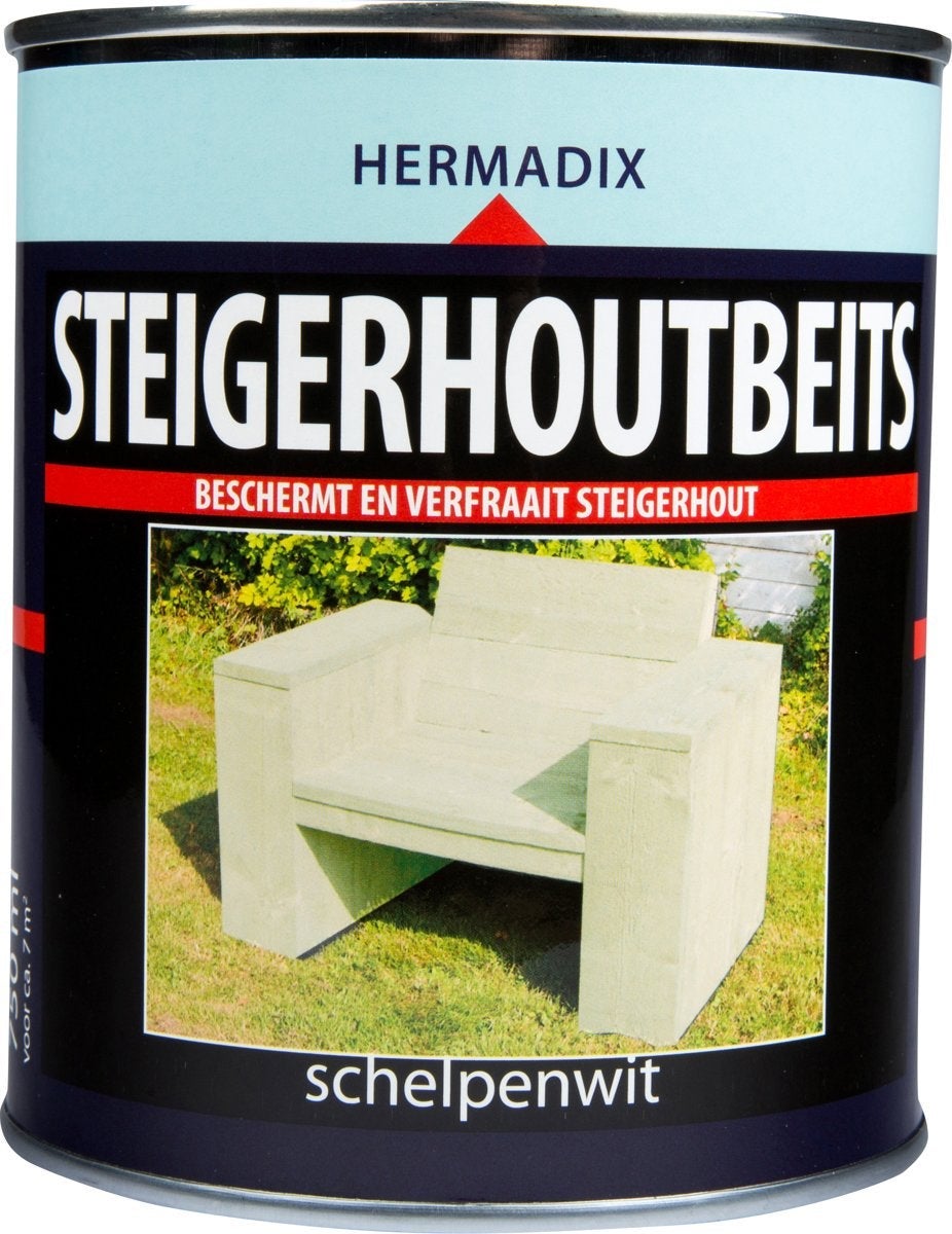 Hermadix steigerhoutbeits schelpenwit 750 ml