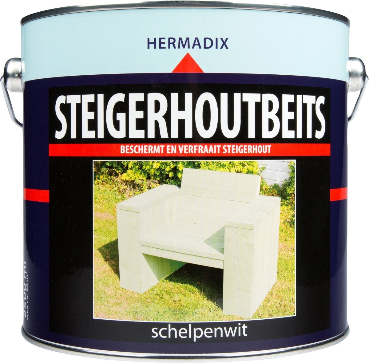 Hermadix steigerhoutbeits schelpenwit 2,5 l