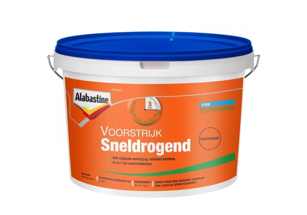 Alabastine sneldrogende voorstrijk transparant 2500 ml