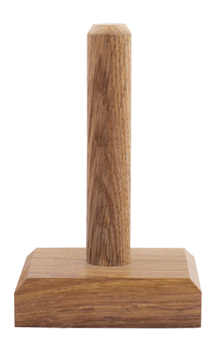 Vlasgaren houder - 8x8x14 cm - Eikenhout