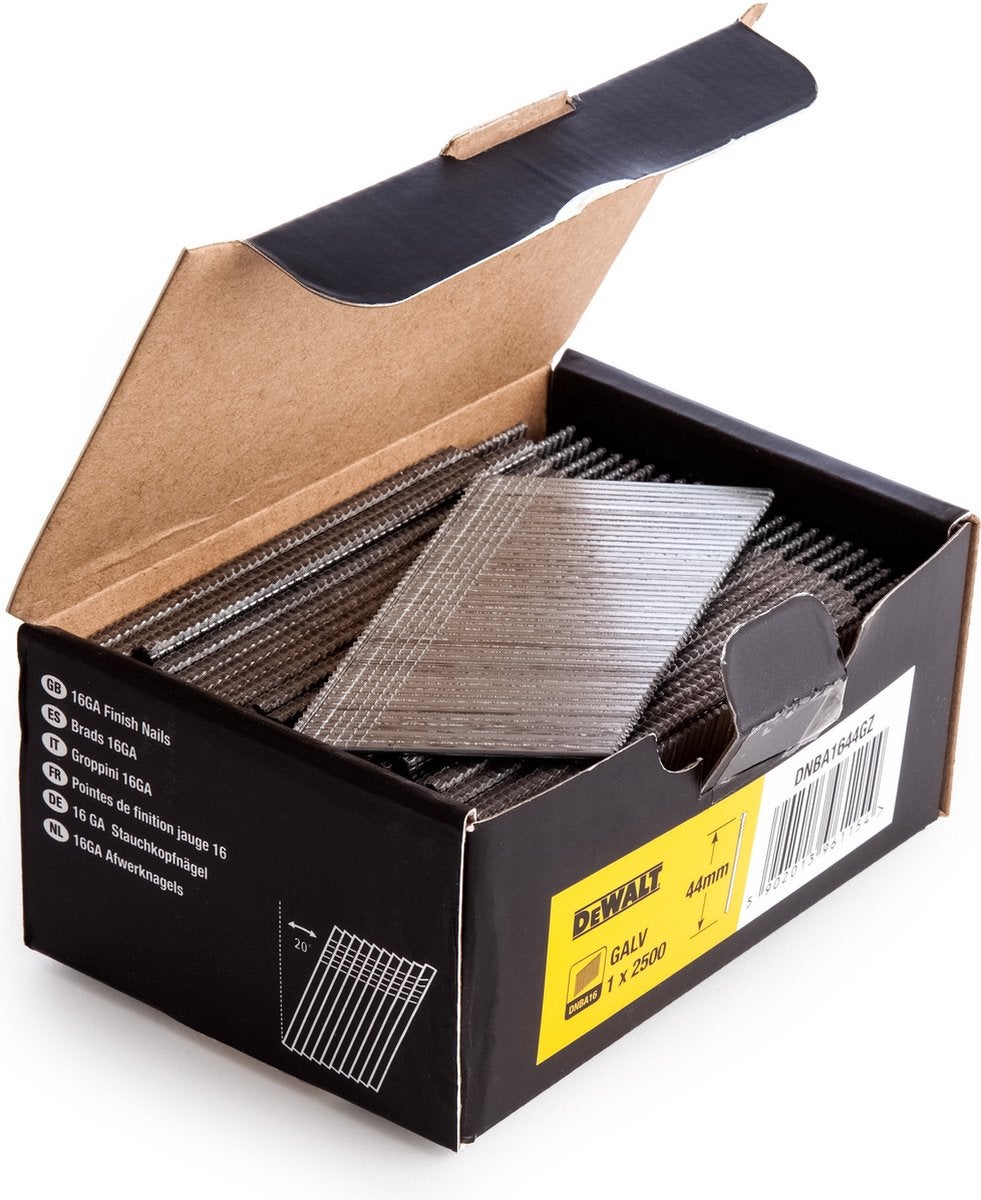 DeWalt Accessoires DNBA1632GZ Brad 16 Gauge schuin 20° Galva 2500 stuks 32 mm