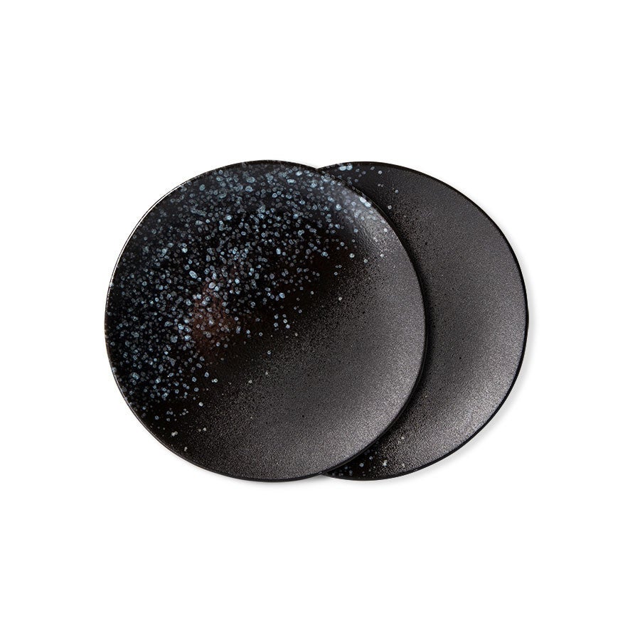 Dessertbord - 70s ceramics set van 2 - Stars