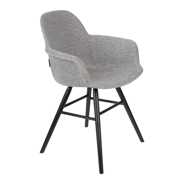 Stoel met armleuning - Albert Kuip Soft set van 2 - Zacht licht grijs