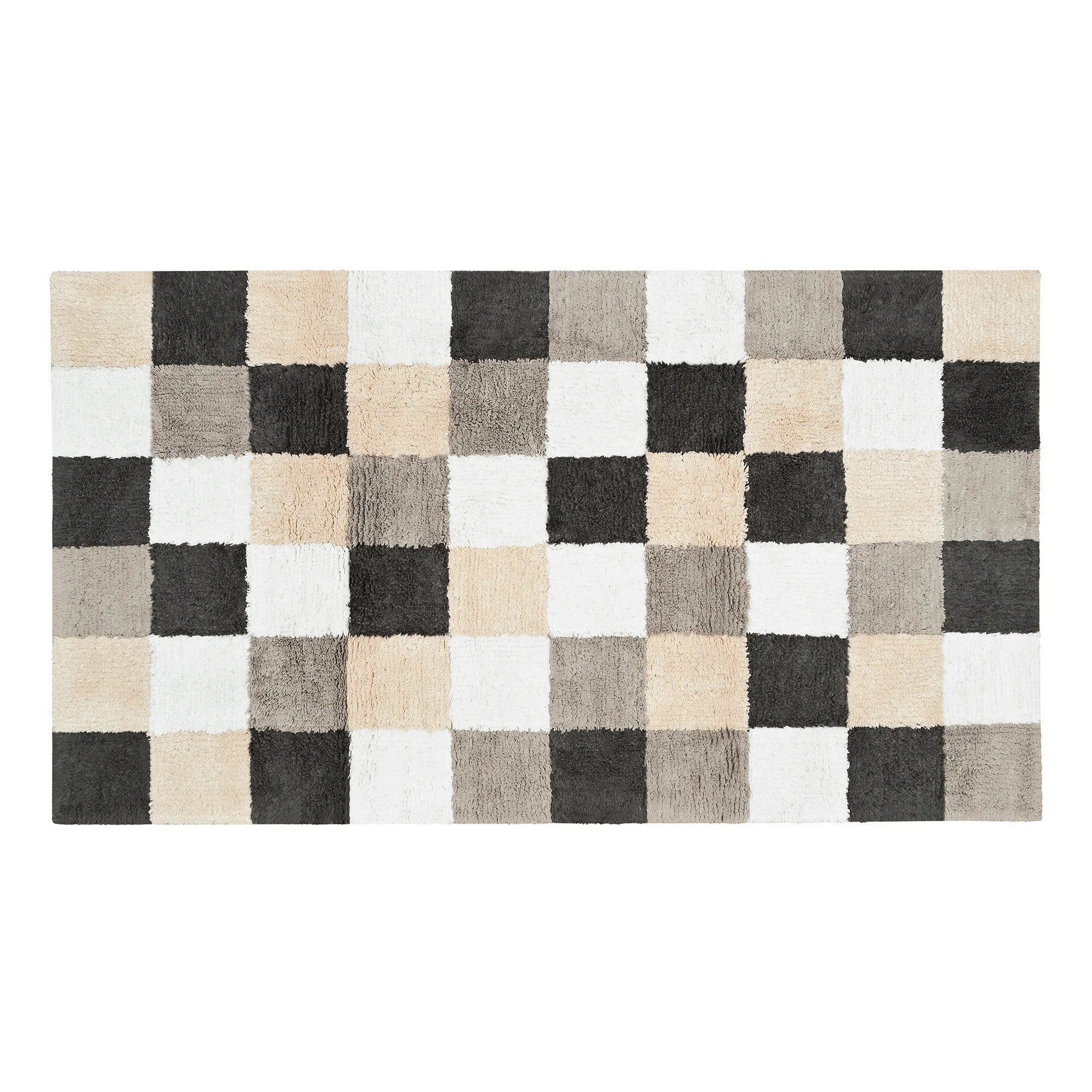 Badmat - Karo 60x100cm - Naturel/beige 