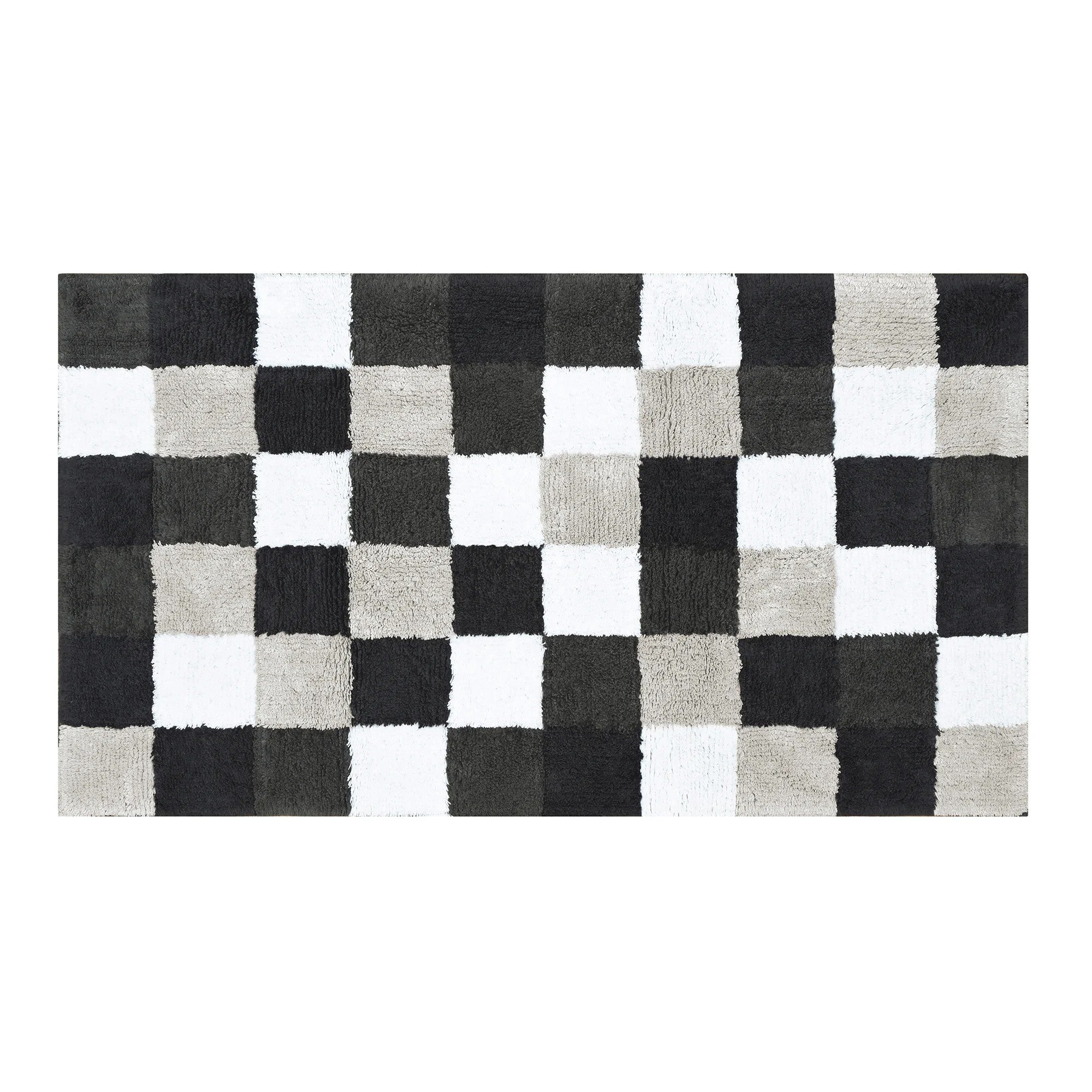 Badmat - Karo 70x120cm - Grijs