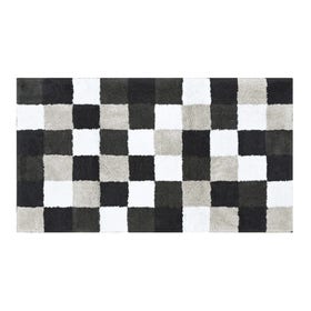 Badmat - Karo 70x120cm - Grijs