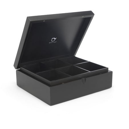 Theedoos - 6 vakken - zwart