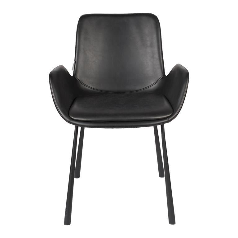 Stoel met armleuning - Brit ll set van 2 - Zwart