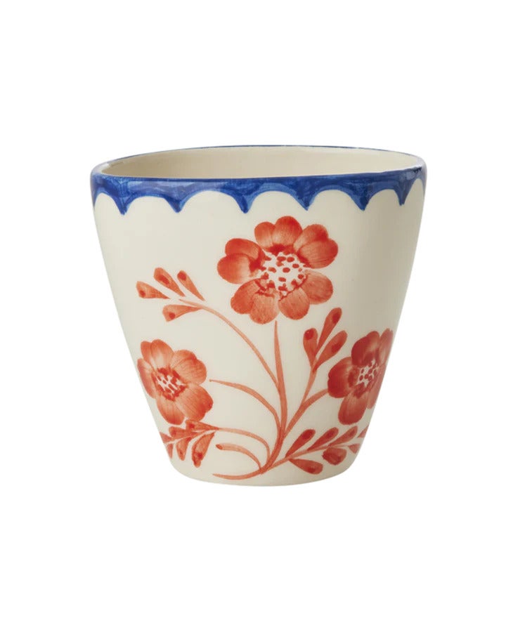 Drinkbeker - Vintage Flower 300ml - Crème