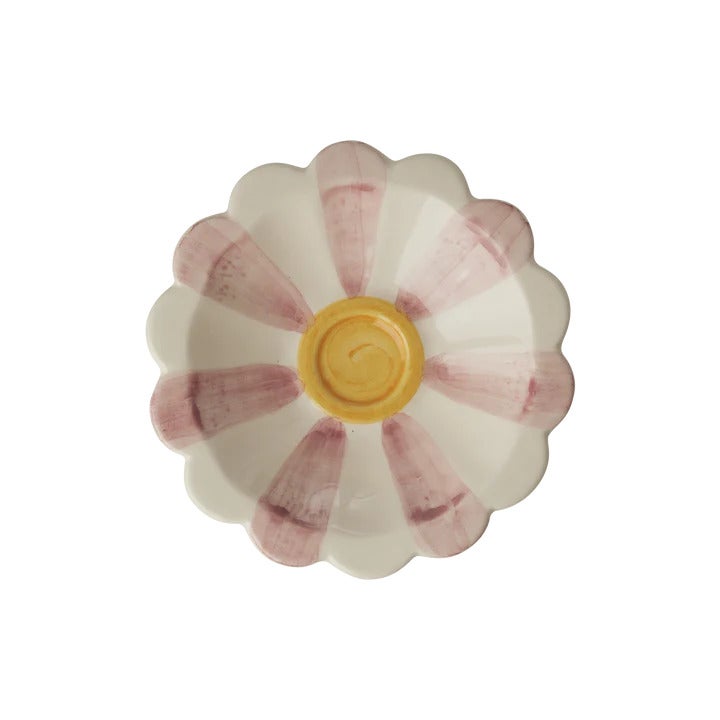 Kleine Keramische Dip Bowls - Handgeschilderde Strepen - Roze