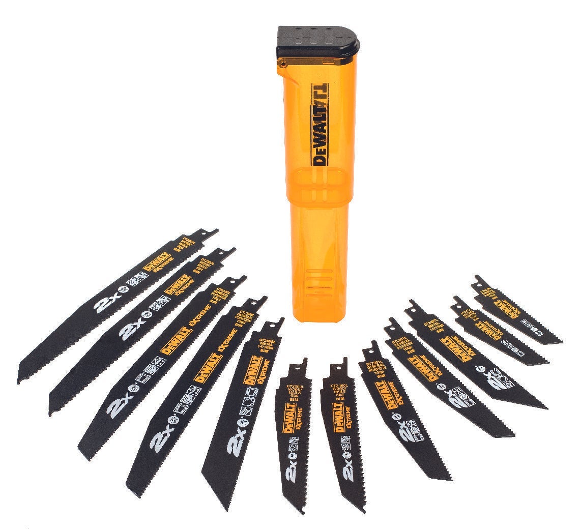 12-delige set 2X BiM reciprozaagbladen (2x DT2300L-QZ, 2x DT2307L-QZ, 2x DT2315L-QZ, 2x DT2301L-QZ, 2x DT2308L-QZ, 1x DT2407L-QZ, 1x DT2408L-QZ)