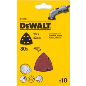 Deltaschuurpapier, 93x93mm, 6 gaten (D26430), K80