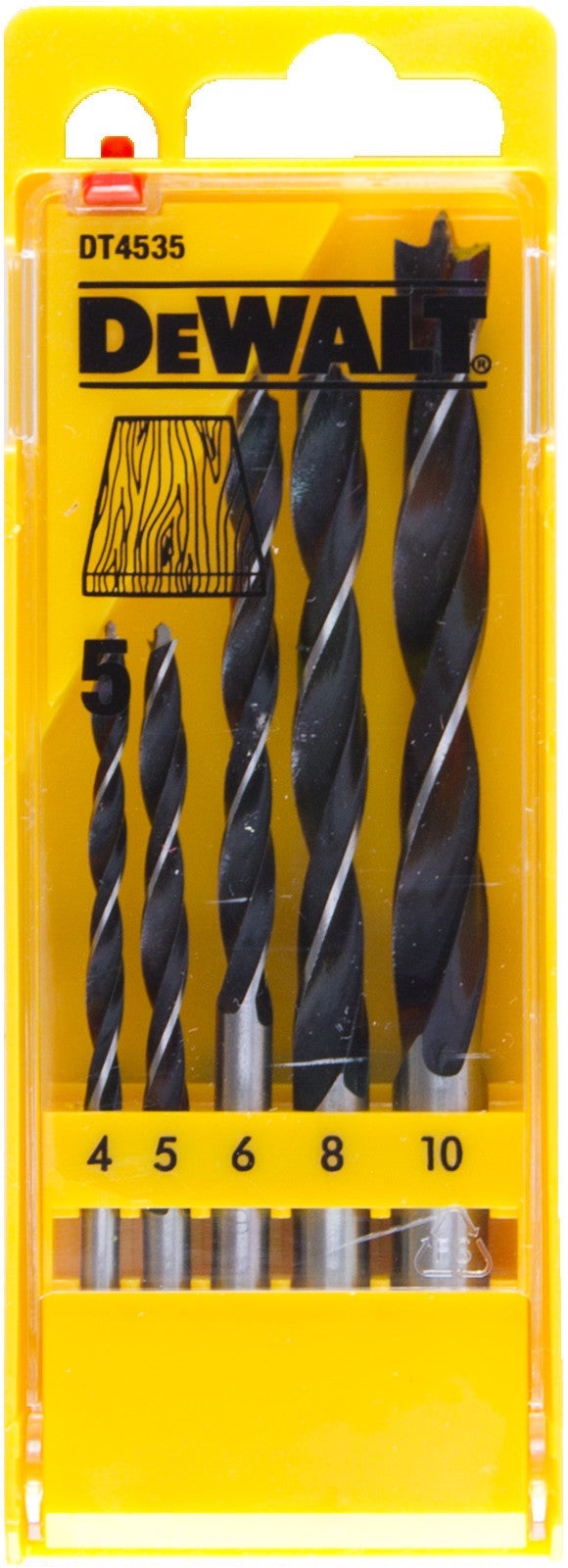 Cassette, 5-delig, houtspiraalboor (Ø4mm-10mm)