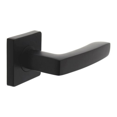 Deurkruk - Minos geveerd op vierkant rozet - zwart