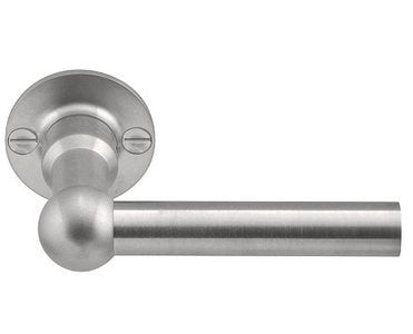 Deurkruk - massief roestvast staal ongeveerd op 40mm rozet - grijs