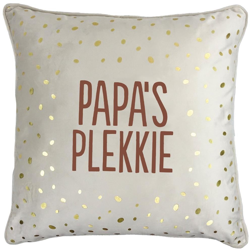 Sierkussen - Papa's Plekkie - 45X45cm