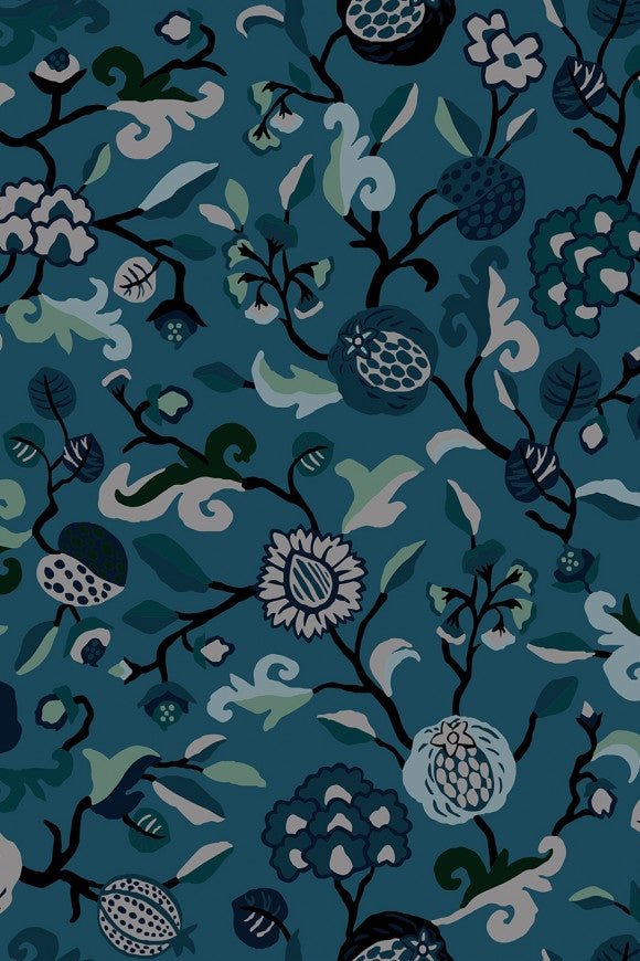 Vliesbehang -  Precious Fibers 3 Bayadère Blauw - 87 cm breed verkrijgbaar per meter