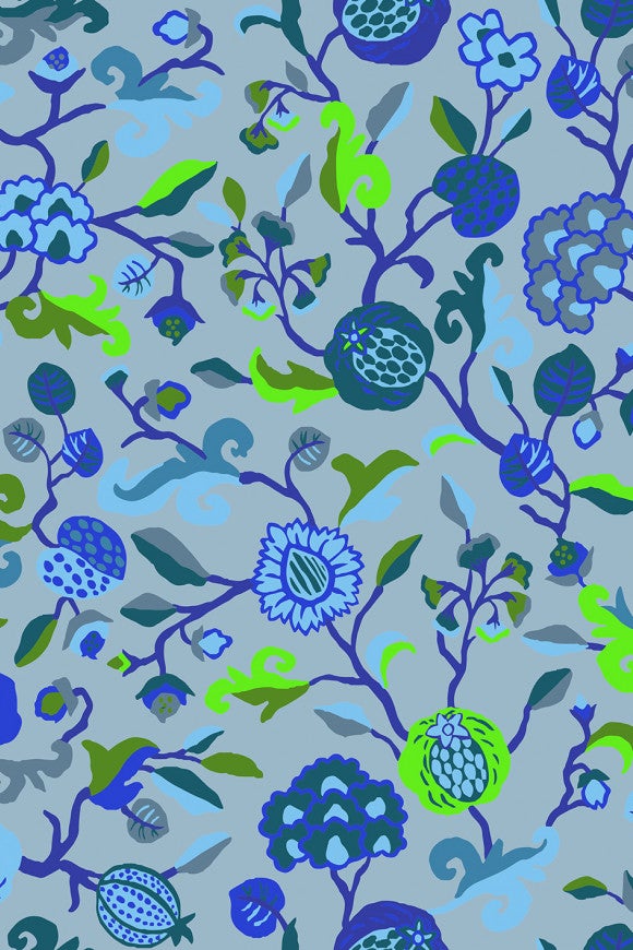 Vliesbehang -  Precious Fibers 3 Bayadère Blauw - 87 cm breed verkrijgbaar per meter