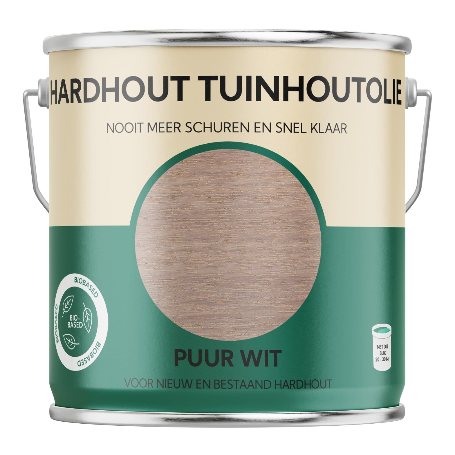 Hardhout Tuinolie - Puur Wit - 2500 ml.