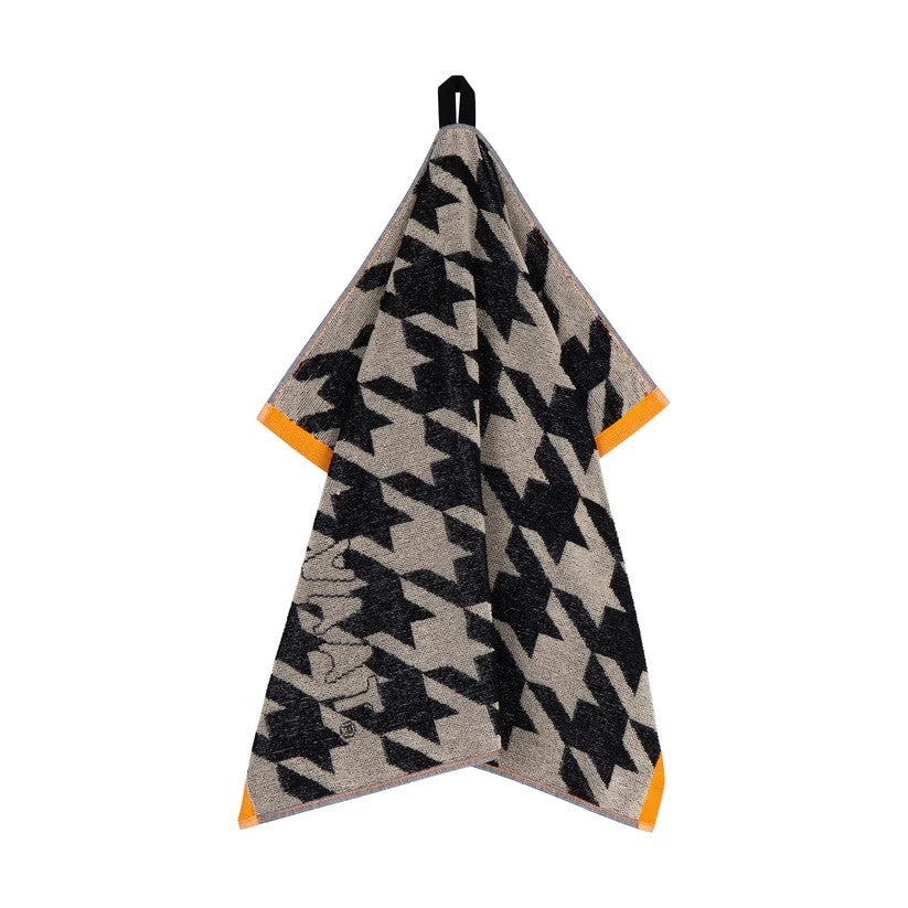 Keuekenhanddoek - I love pied de poule 50x60cm - Black/Sand