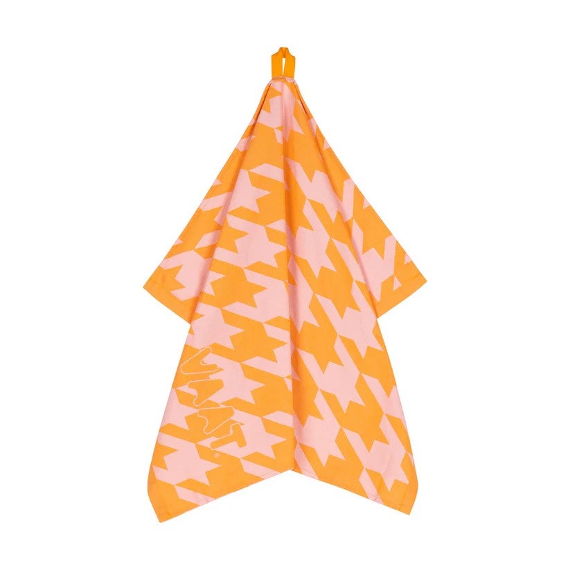 Theedoek en keukenhanddoek - Gift set I love de poule - Pink/Orange