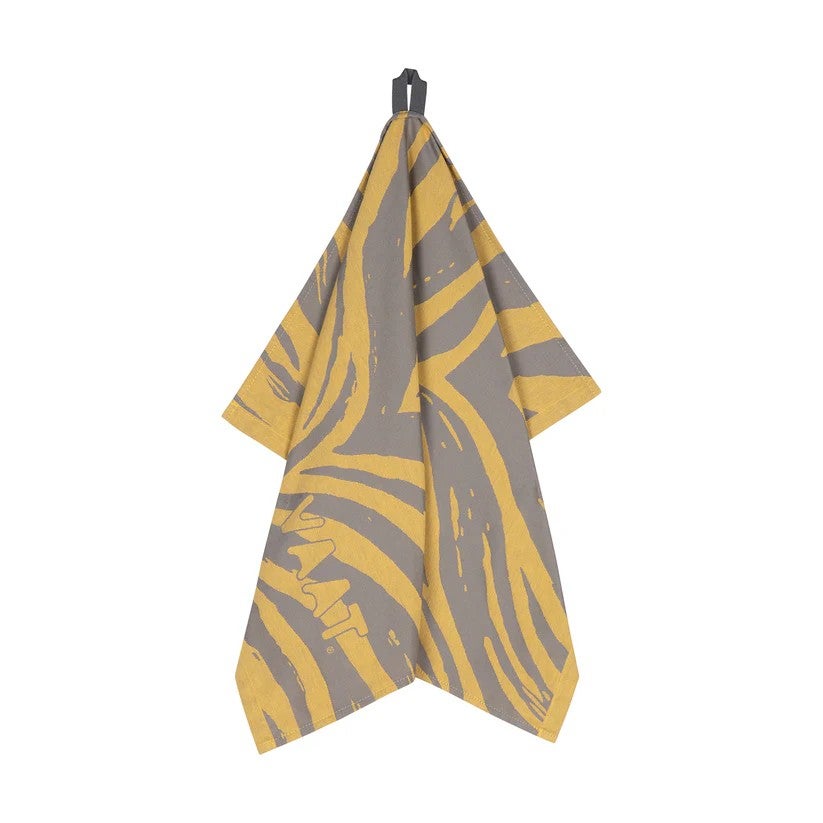 Theedoek - I love zebra 50x70cm - Yellow/Grey
