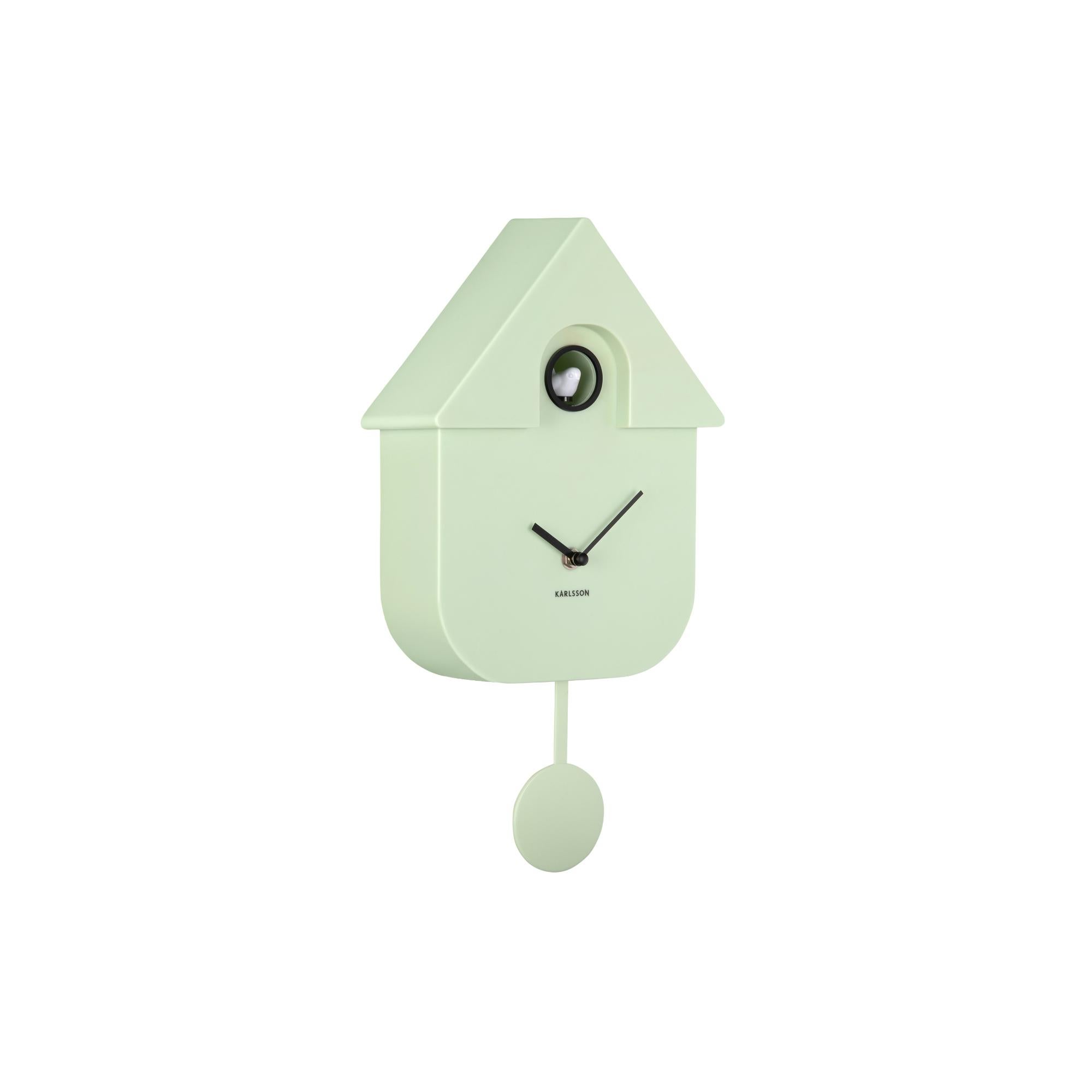 Wandklok - Modern Cuckoo - Zacht groen