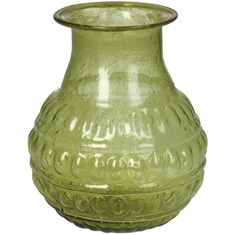 Vaas - Glas geribbeld - Geel 